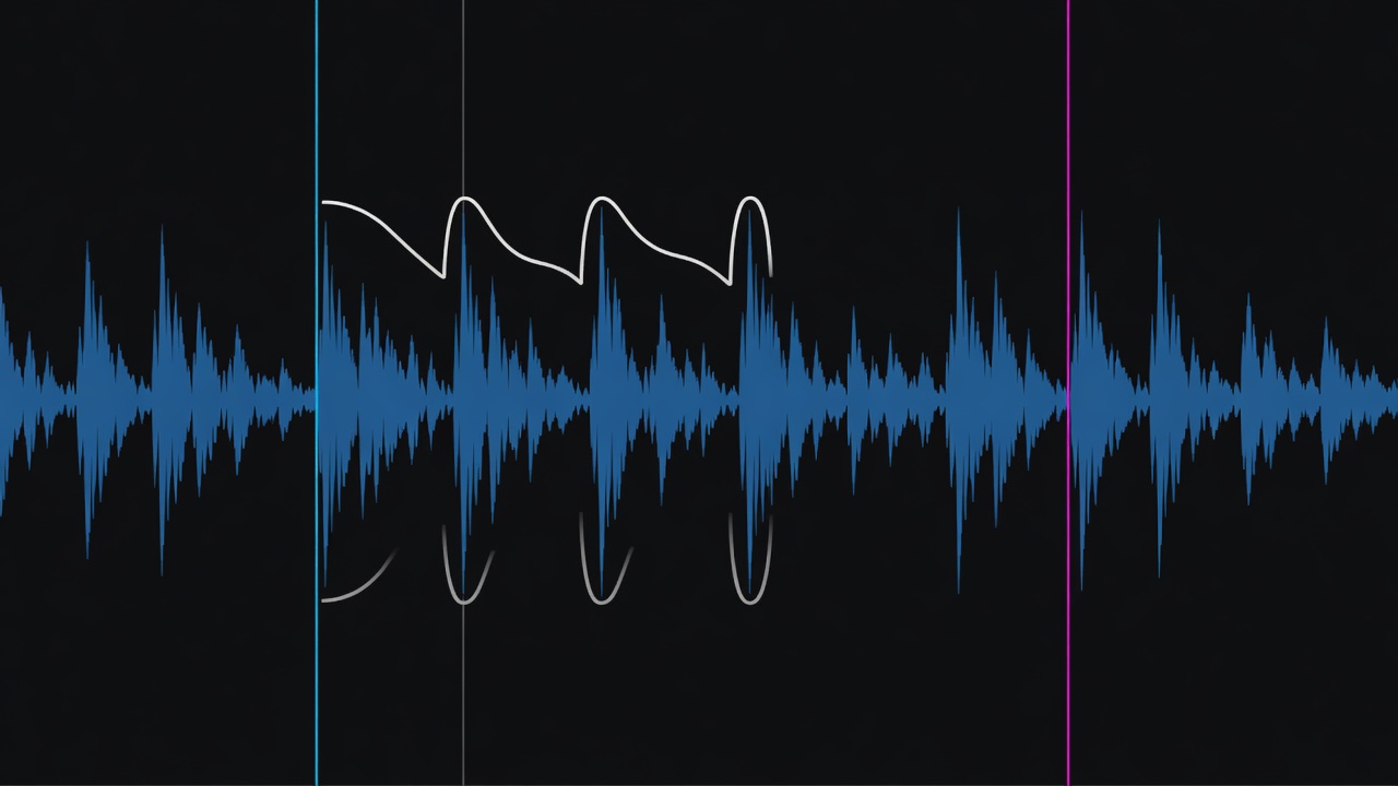 Close-up sample editor illustration showing a zoomed-in bass waveform with start and loop markers snapped precisely to ascending zero-crossing nodes